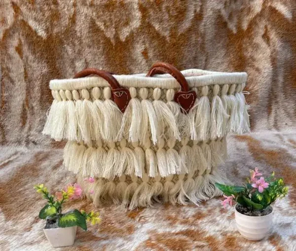Straw Basket Moroccan Bag - Image 5